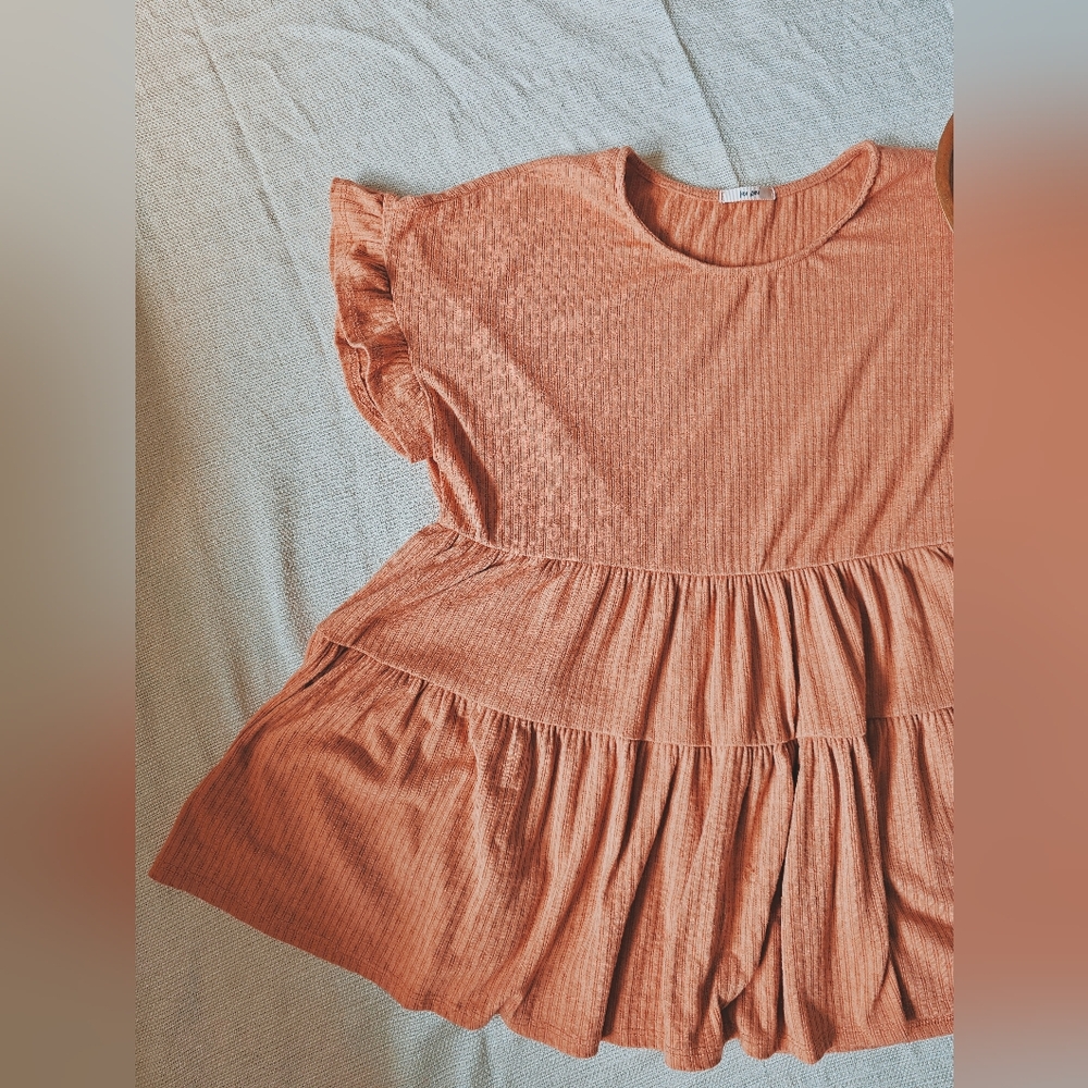 Womens Terracotta Babydoll Top - Picture 2 of 3